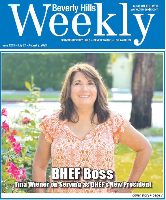 Cover of Beverly Hills Weekly with BHEF President, Tina Wiener