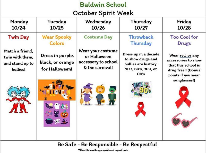 OCTOBER SPIRIT WEEK | Martha Baldwin Elementary School