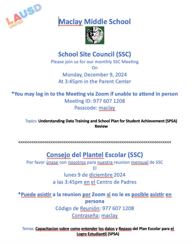 SSC Meeting #5 Flier