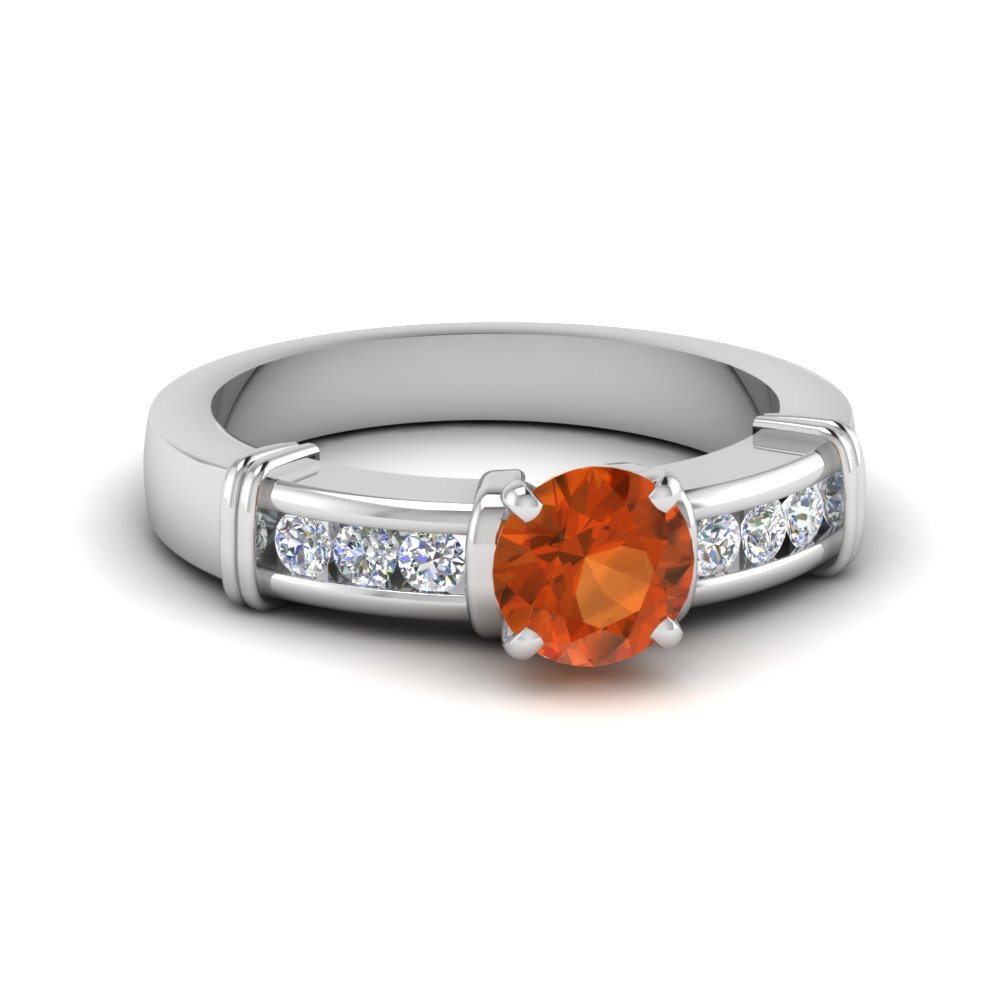 Orange Sapphire Engagement Rings