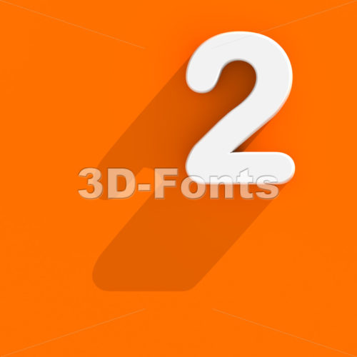 Flat design digit 2 - 3d number - 3d-fonts