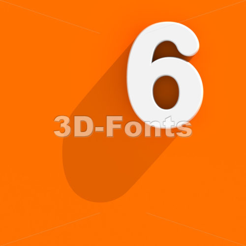 Flat design digit 6 - 3d number - 3d-fonts