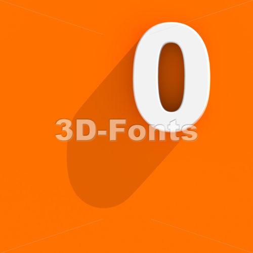 Flat design number 0 - 3d digit - 3d-fonts