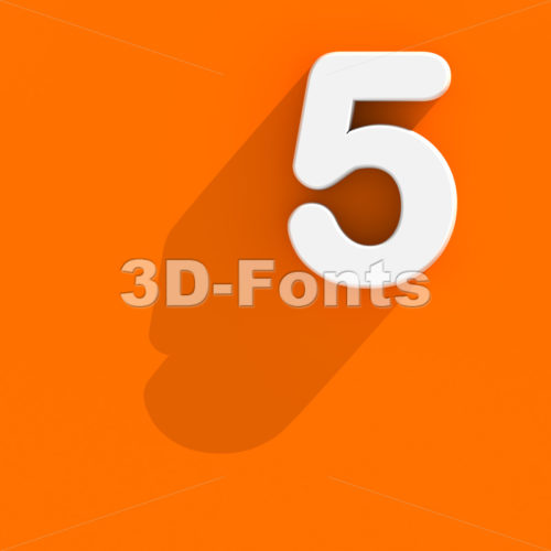 Flat design number 5 - 3d digit - 3d-fonts