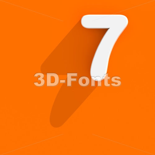 Flat design number 7 - 3d digit - 3d-fonts