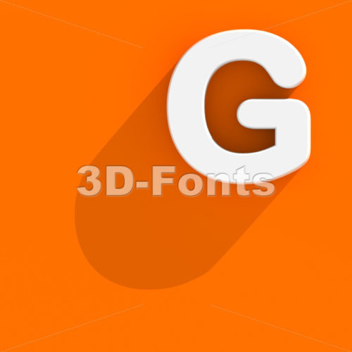 Upper-case Flat design character G - Capital 3d font - 3d-fonts