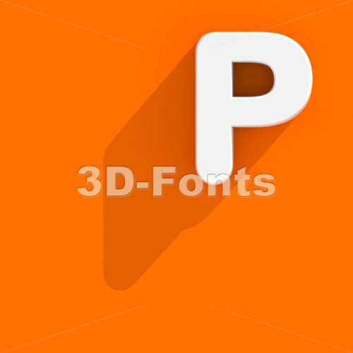 Upper-case web design character P - Capital 3d font - 3d-fonts