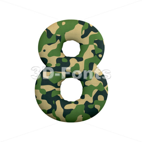 army digit 8 - 3d number - 3d-fonts