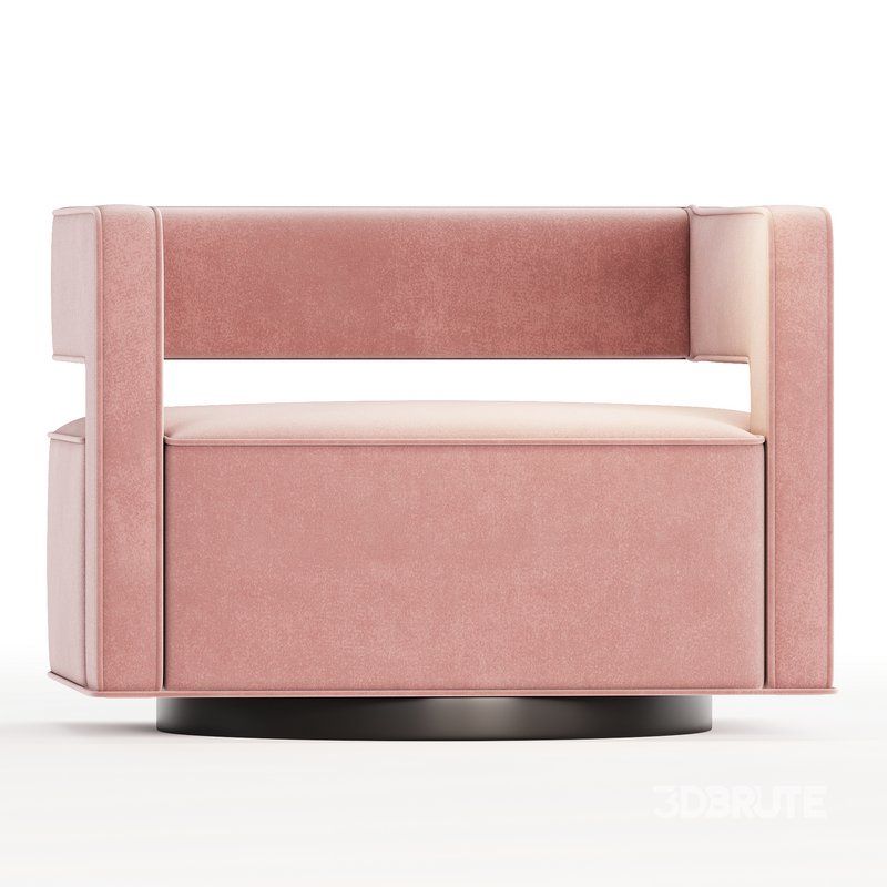 Booth Performance Velvet Swivel Armchair - 3dbrute : 3dmodel furniture ...