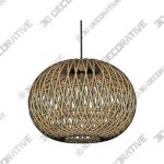 Kanduka Lamp – Unique handmade Woven Hanging Pendant Light, Natural/Cane Pendant Light - 3D Decorative