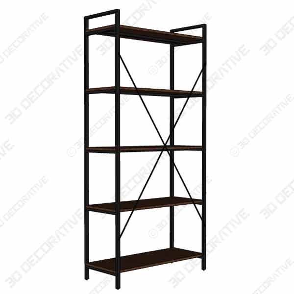 BON AUGURE Industrial Bookshelf - 3D Decorative