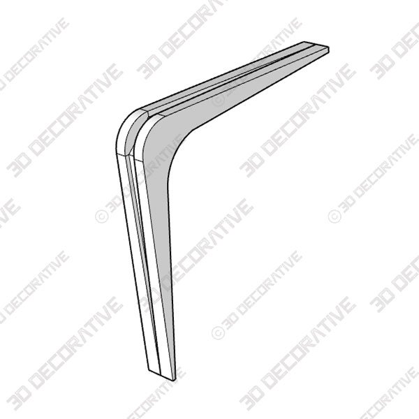 Style Selections Steel 9.06-in D x 6.54-in L x 0.98-in W White Decorative Shelf Bracket  - 3D Decorative