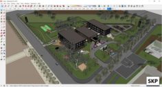 Sketchup Recreational complex C1 3D Model