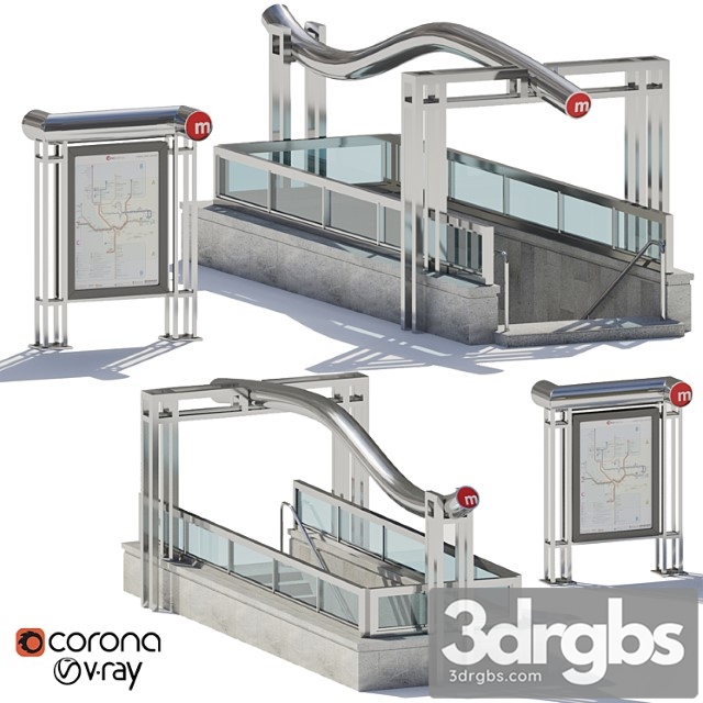 Download Subway station entrance model - 3DRGBs