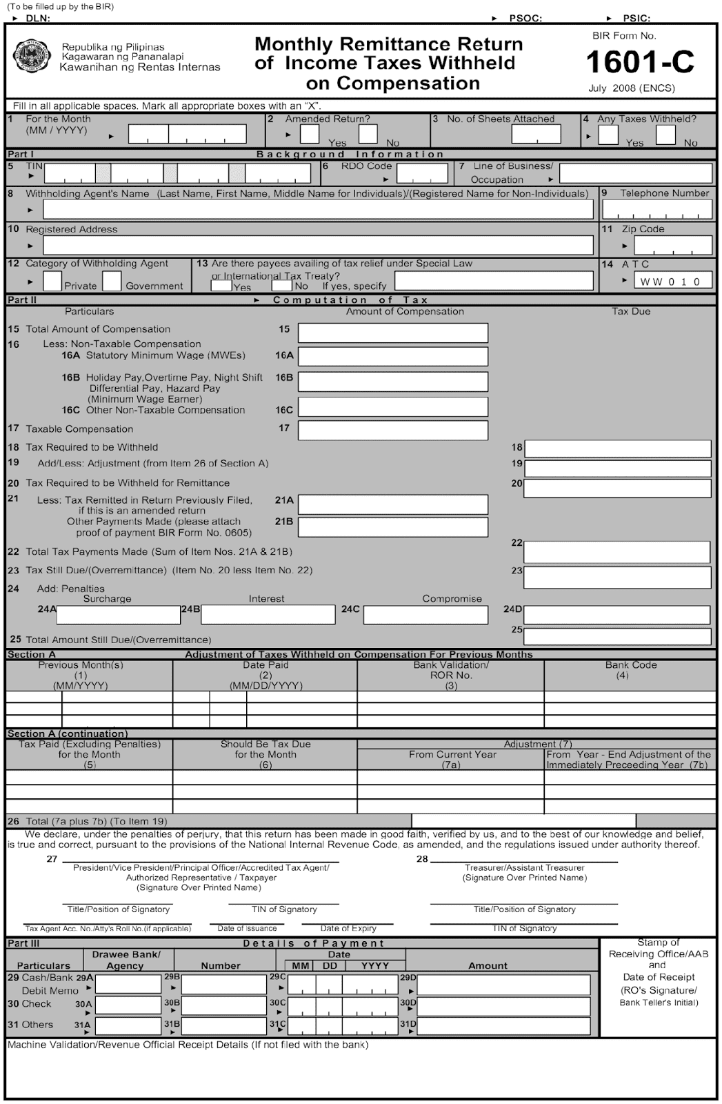 Mandatory Attachment To Bir Form No 1701 Bir Form 2316 Everything Images