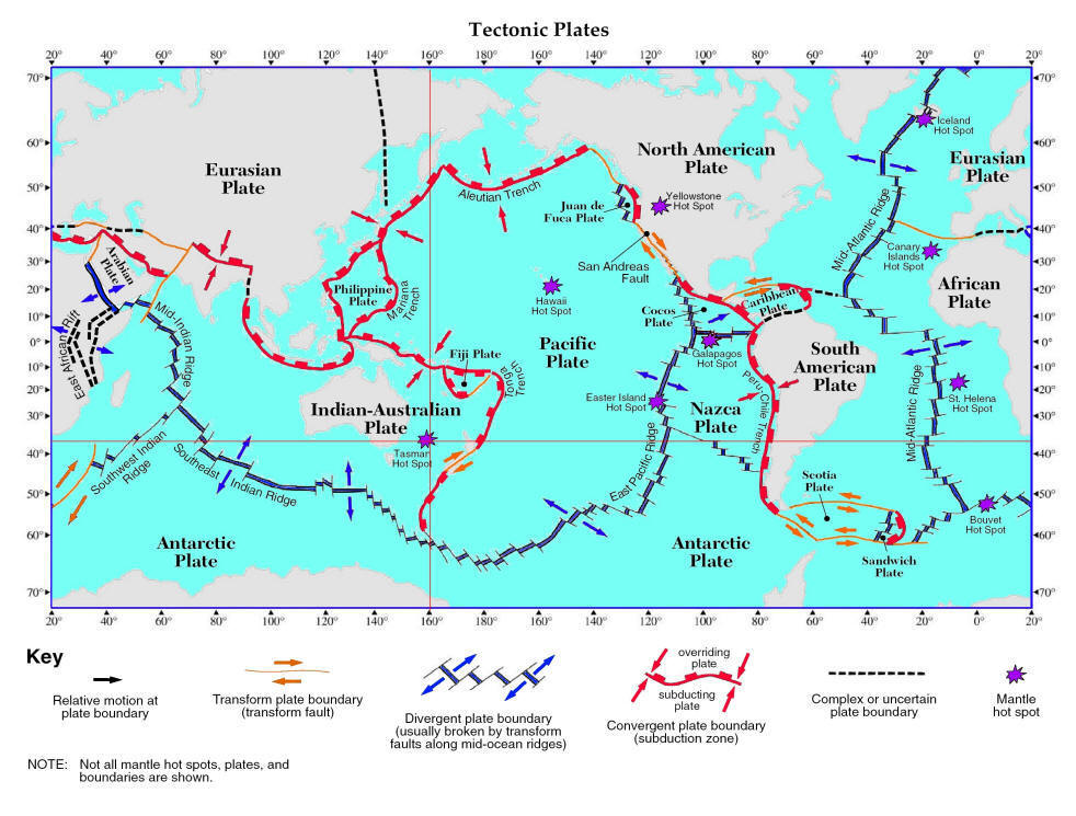 Divergent Plate Boundaries Map