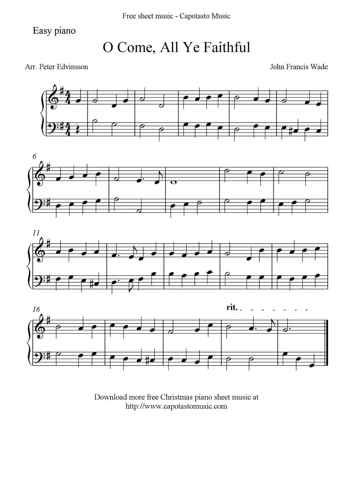 Free Christmas Piano Sheet Music For Beginners Printable