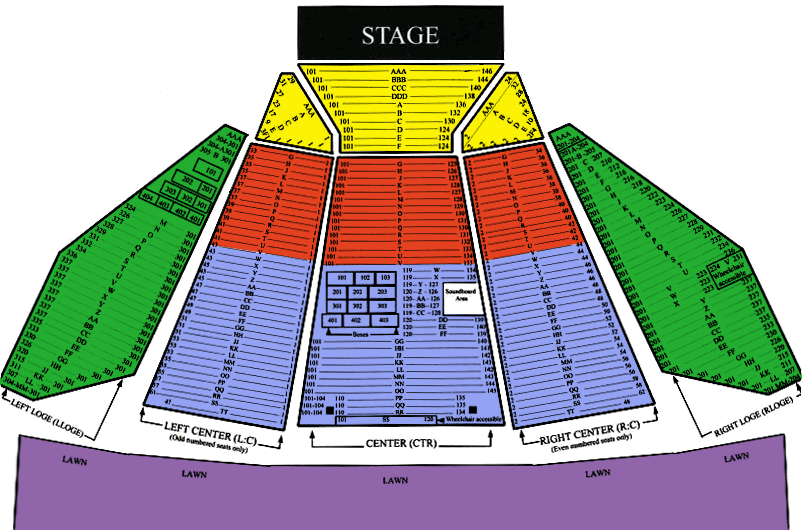 Merriweather Post Pavillion Seating Chart