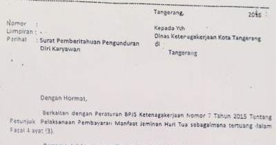 Contoh Surat Pengunduran Diri Resign Kerja Untuk Ambil