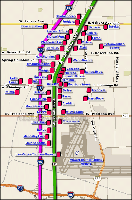 Printable Las Vegas Strip Map