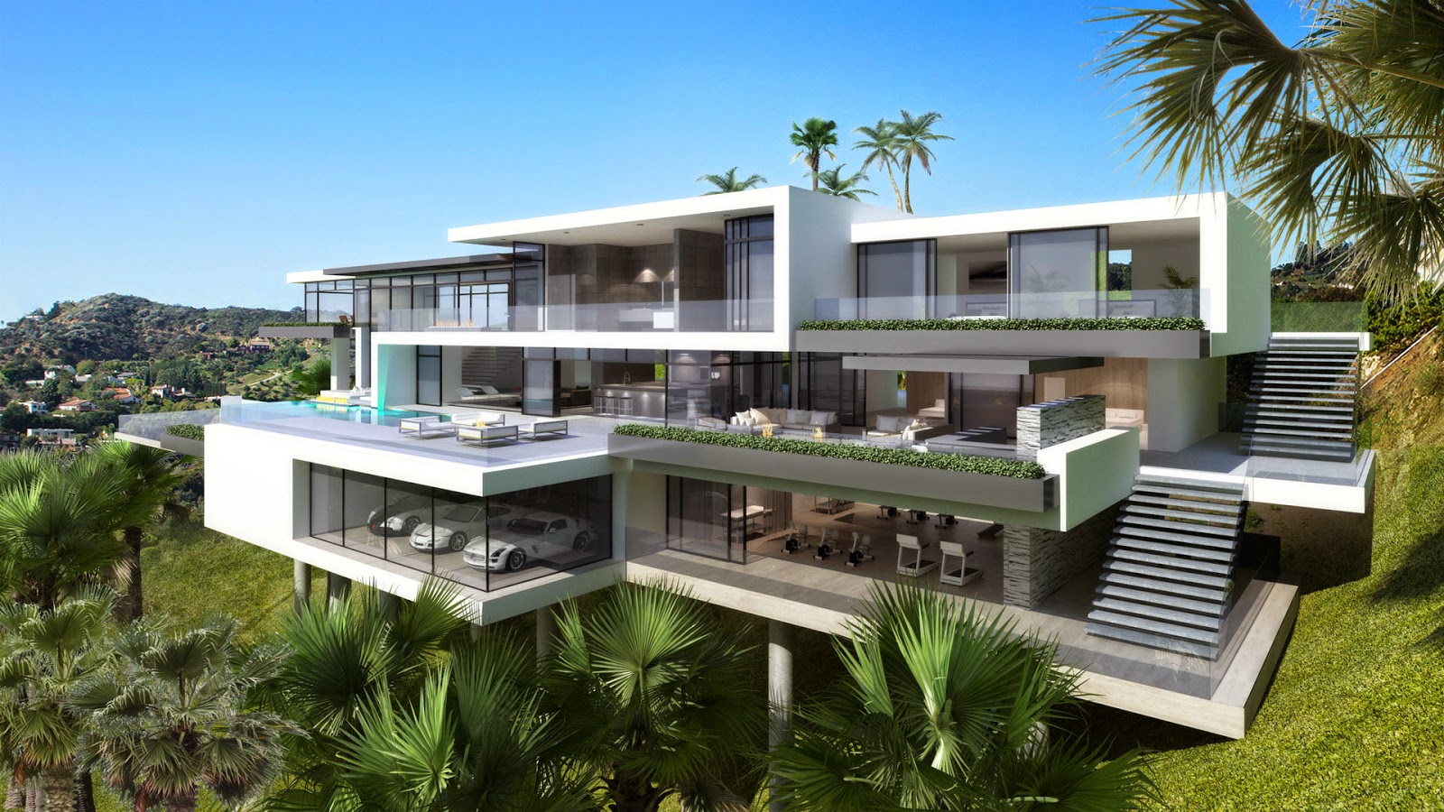 Contemporary Mansions On Sunset Plaza Drive, LA | Purchase And Sale Cars