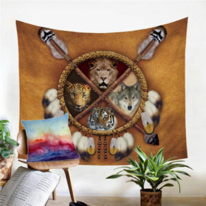 carpet lion tiger leopard bear tapestry