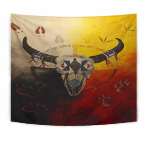 gb nat00025 bison medicine wheels native american tapestry 1