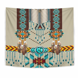 gb nat00069 turquoise blue pattern breastplate native american tapestry