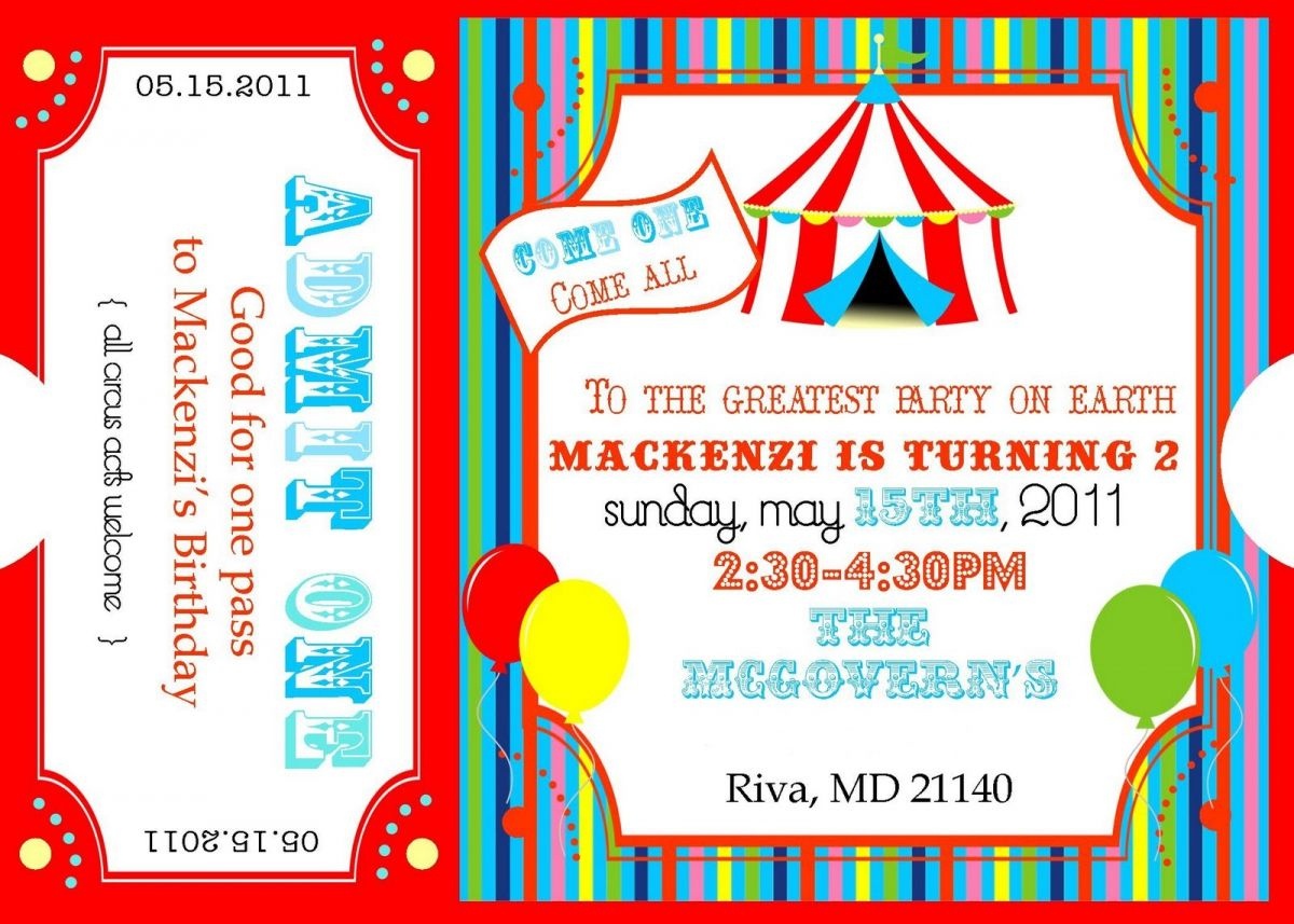 Free Printable Carnival Ticket Invitations | Projects To Try - Free Printable Ticket Invitation Templates