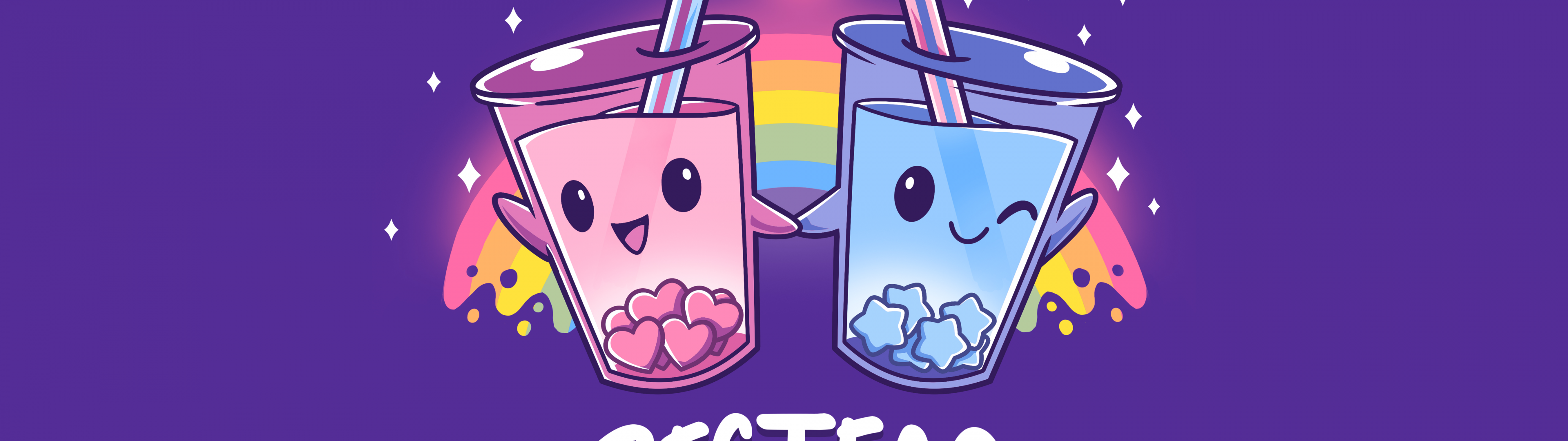 Kawaii Bubble Tea Wallpaper 4K, Love Hearts, Rainbow, 41% OFF