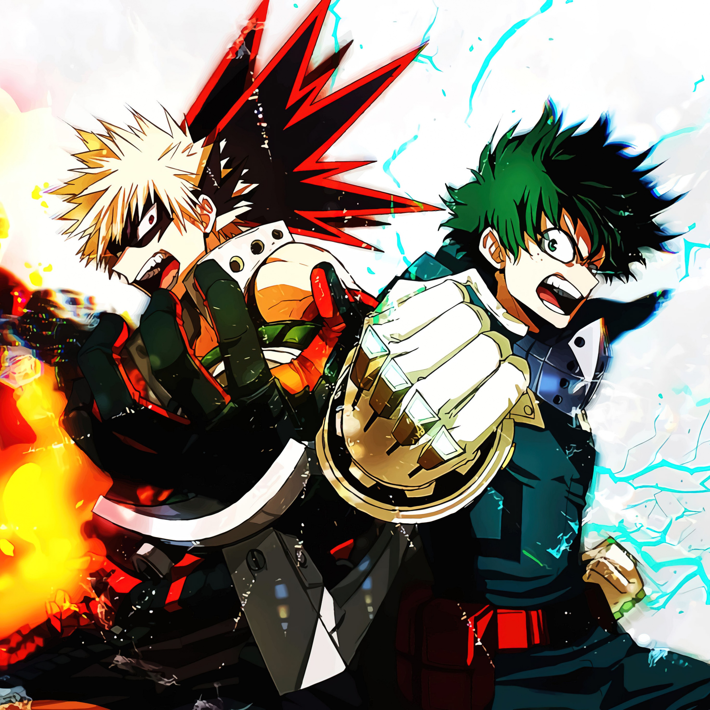 Katsuki Bakugo and Izuku Midoriya in My Hero Academia 4K Wallpaper