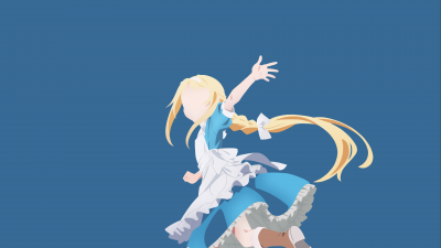 Alice Zuberg, Sword Art Online, Blue background, Minimalist, Faceless, Simple