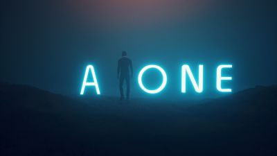 Alone, Neon, Neon typography, Dark, Night