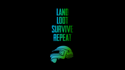 PUBG, Survive, Loot, Repeat, Black background, PUBG helmet