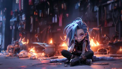 Jinx, AI art, Arcane: League of Legends