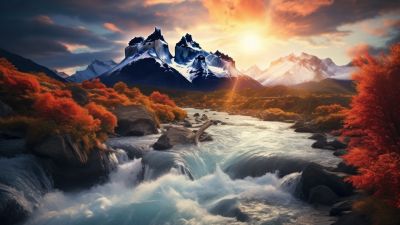 Patagonia, Autumn, Mount Fitz Roy, Landscape, Mountain Peak, Argentina, 5K, 8K