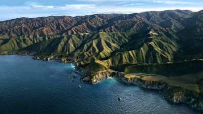 Big Sur, Mountains, Daylight, Blue Sky, macOS Big Sur, Stock, California, 5K