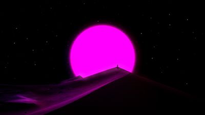 Vaporwave, Desert, AMOLED, Dune, Pink aesthetic, Dark aesthetic, Synthwave