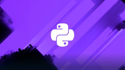 Python, Logo, Purple background, Programming language