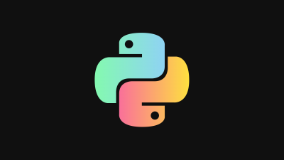 Python, Logo, Dark background, Programming language