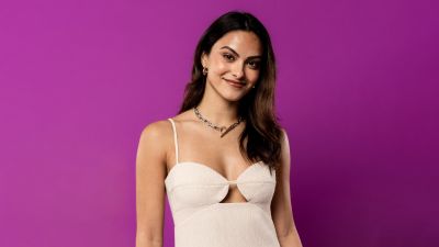 Camila Mendes, Purple background, 5K, 8K, Portrait