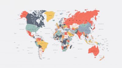 Pastel, World map, Colorful