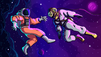 Astronauts, Pixel art, Illustration, Aesthetic