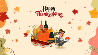 Happy Thanksgiving, Turkey, Illustration, 5K, Autumn background