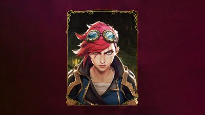 Vi (Arcane), Season 2, 5K, Red background, Arcane: League of Legends