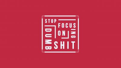 Focus, Popular quotes, Red background, Typography, 5K