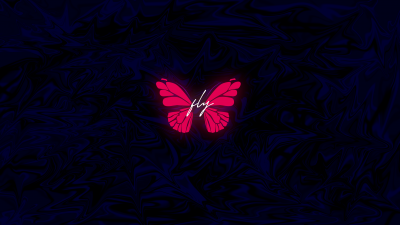 Butterfly, Neon, Glowing, Dark background, AMOLED, Dark aesthetic