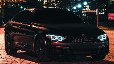 BMW M3, Black Edition, Night, City lights, 5K