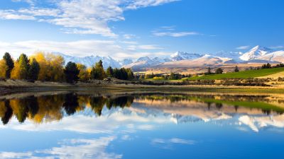 Mount Hutton, Lake, Landscape, Reflections, New Zealand