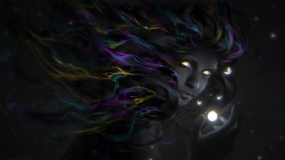 Mystic, Girl, Magical, Light, Dark, CGI